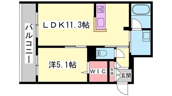 手柄駅 徒歩3分 3階の物件間取画像